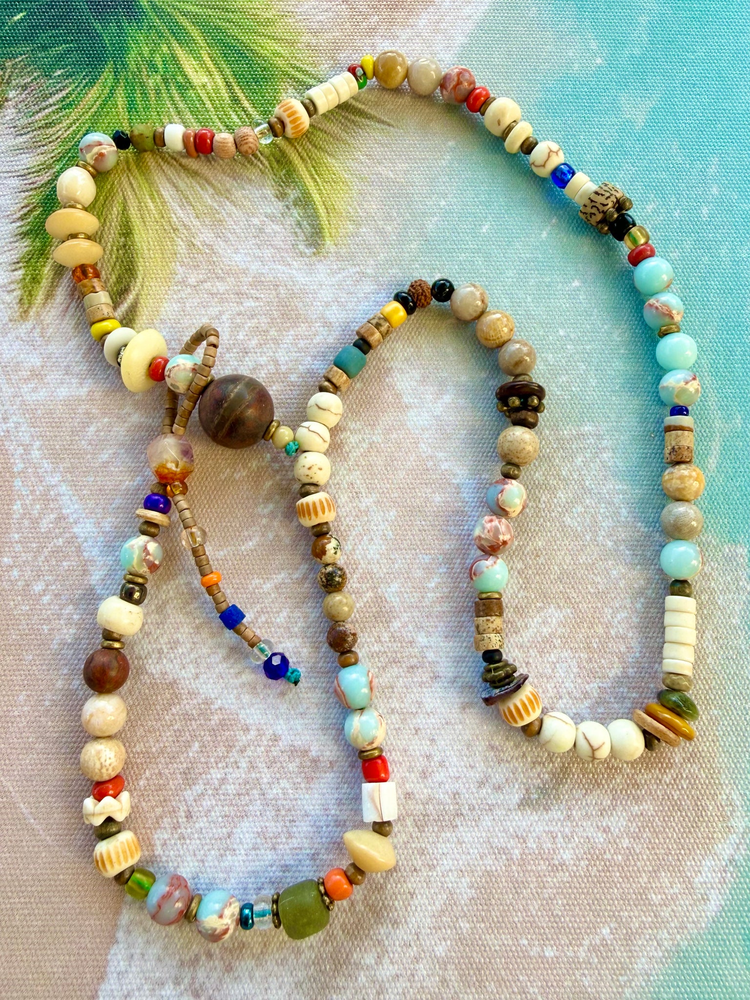 Beaded Stone Wrap Bracelet