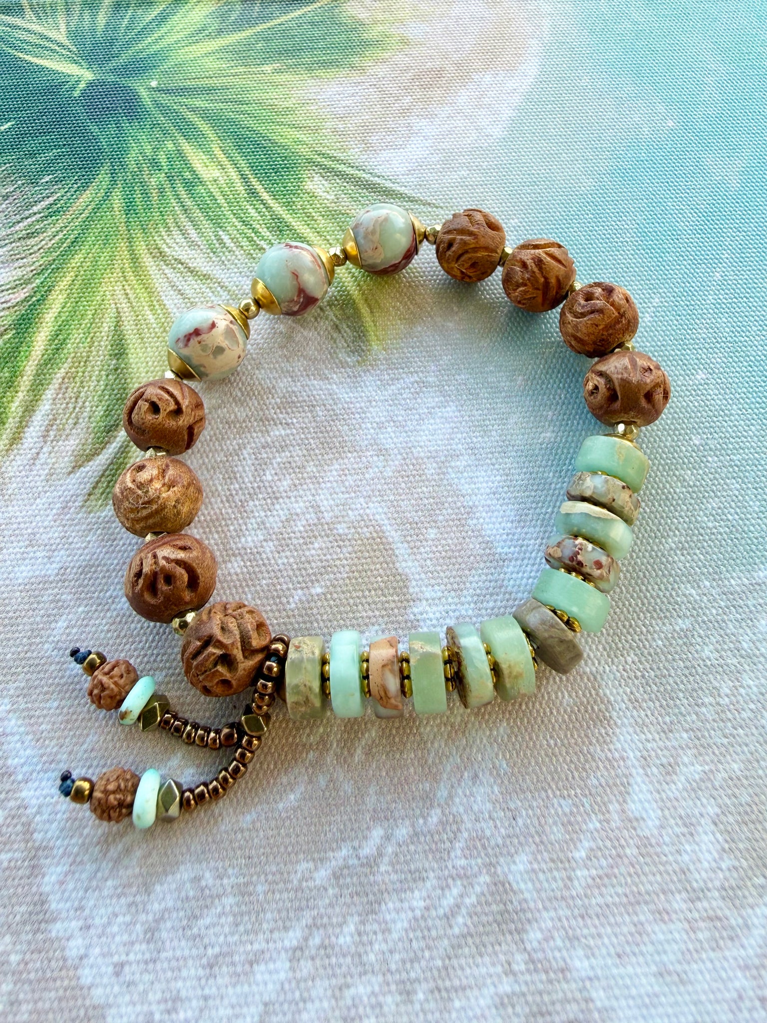 Earth & Sea Boho Beaded Bracelet