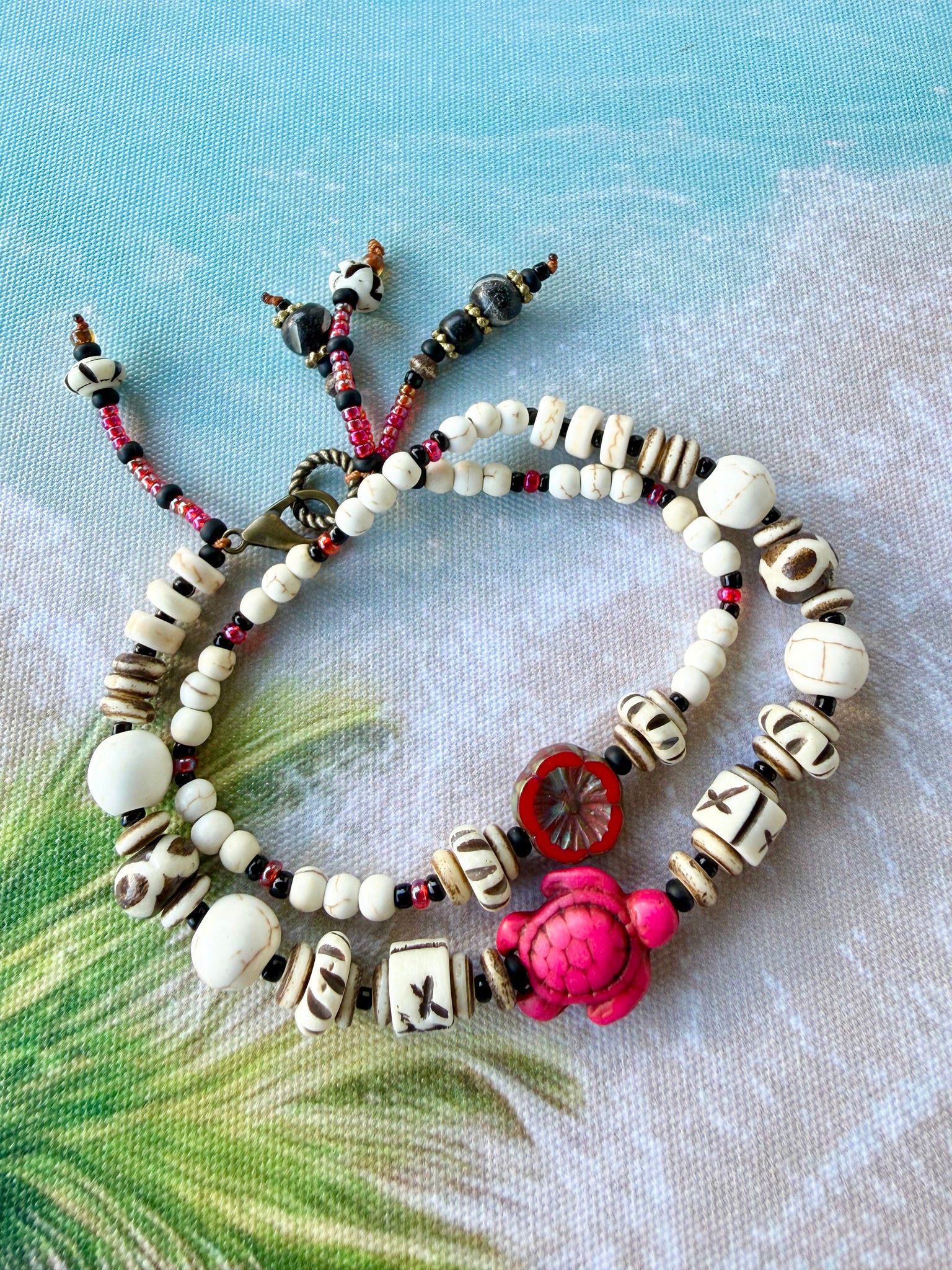 Turtle Charm Shell Wrap Bracelet