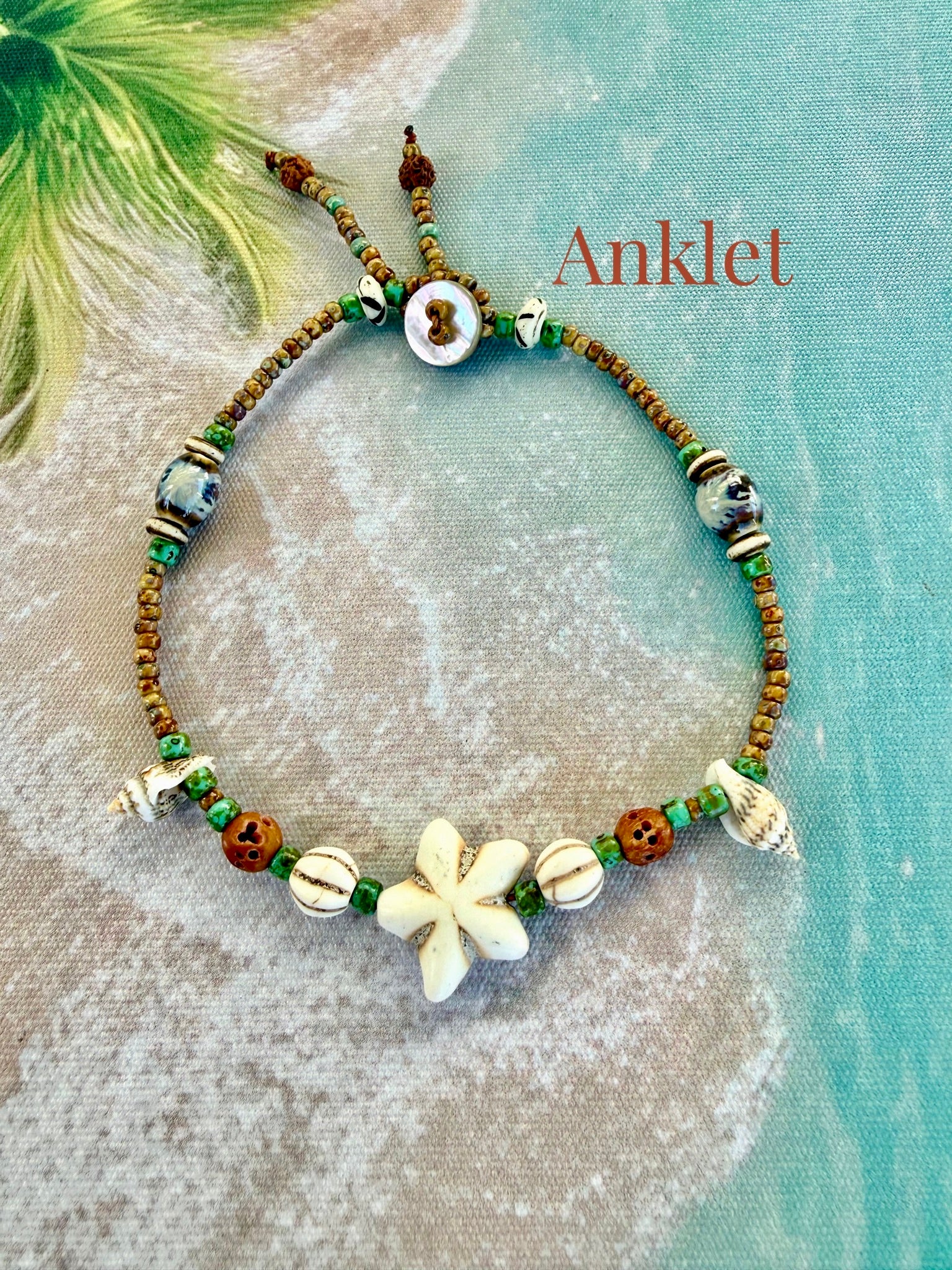 Starfish Shell Beaded Anklet