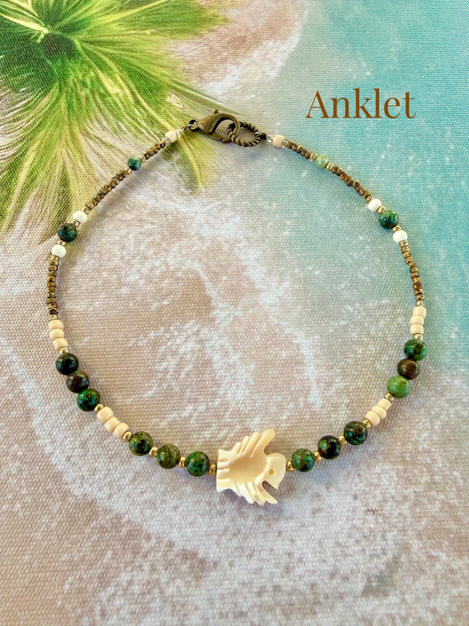 Seed Bead Shell Bird Anklet
