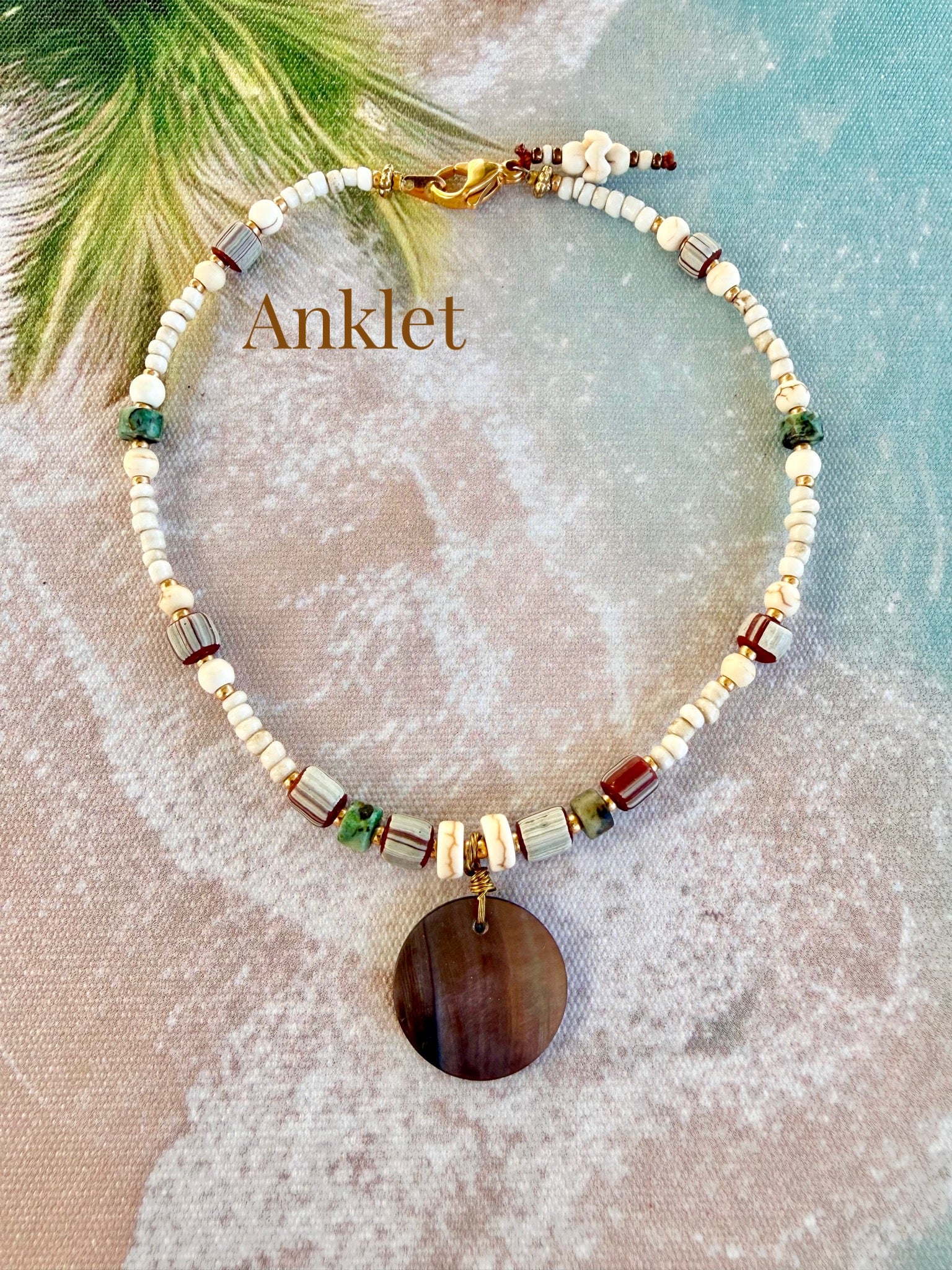 Beachie Boho Seed Bead Bali Anklet