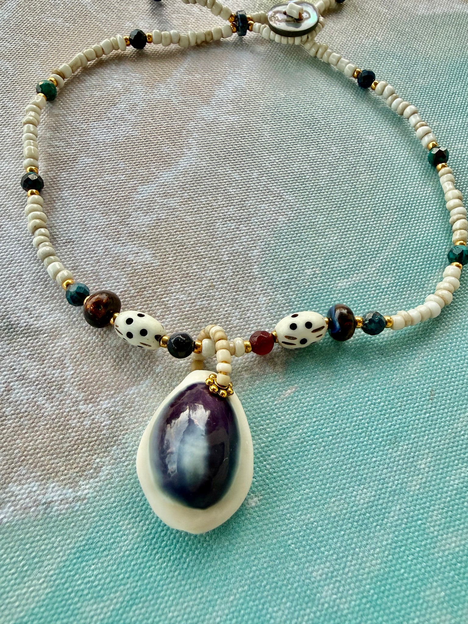 Cowrie Shell Seed Bead Anklet