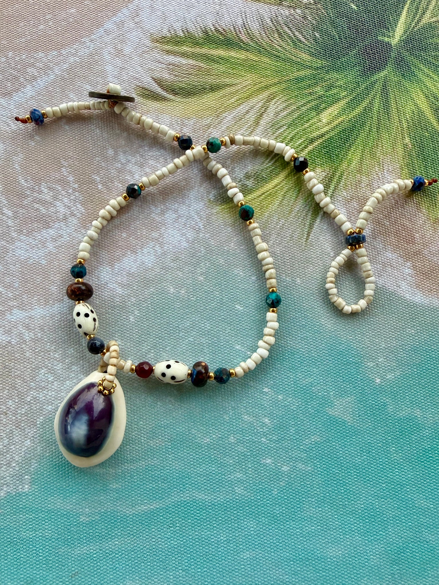 Cowrie Shell Seed Bead Anklet