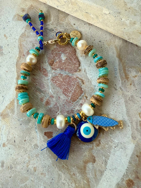 Evil Eye Charm Beach Bracelet
