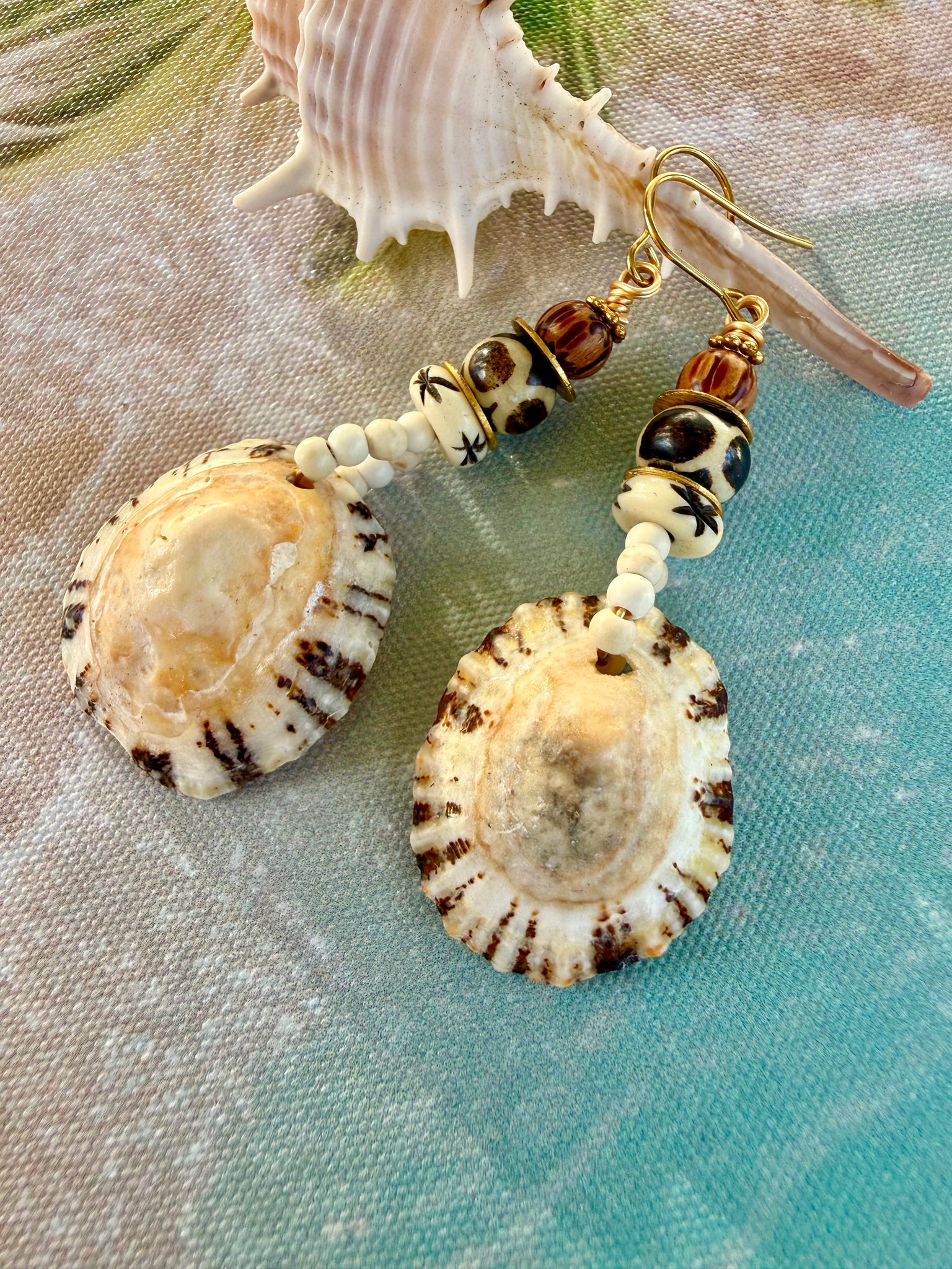Sun-kissed Shell Drop Earrings