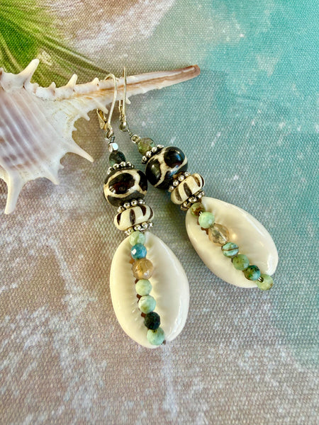 Ocean Cowrie Shell Earrings