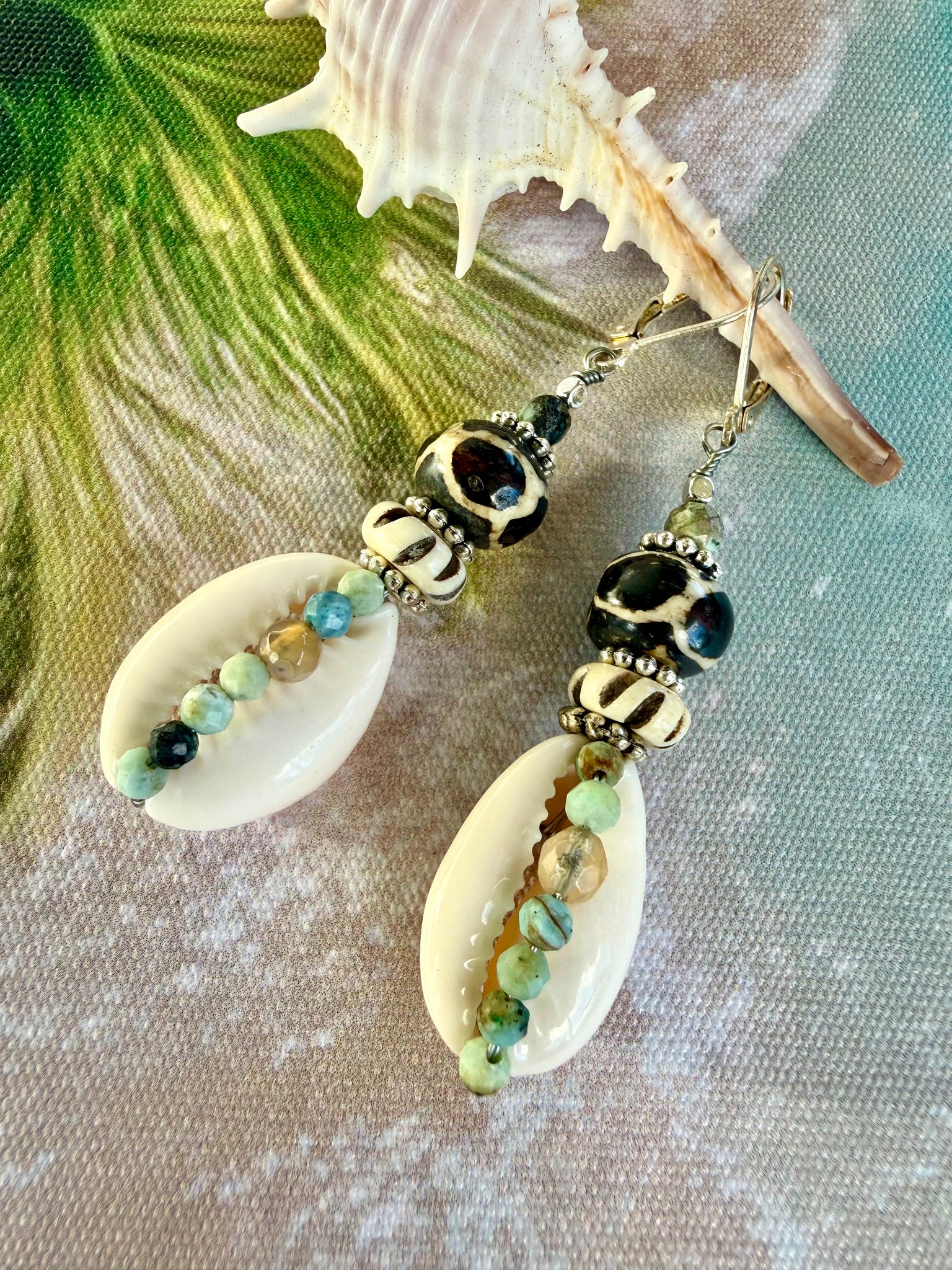 Ocean Cowrie Shell Earrings