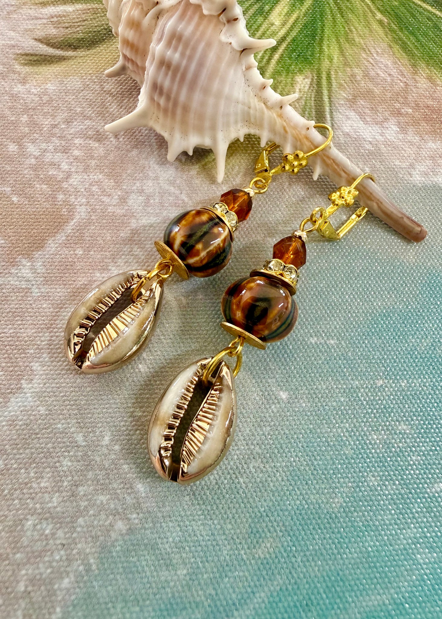 Ocean Surf Cowrie Shell Earrings
