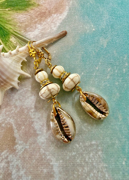Gold Cowrie Shell Earrings