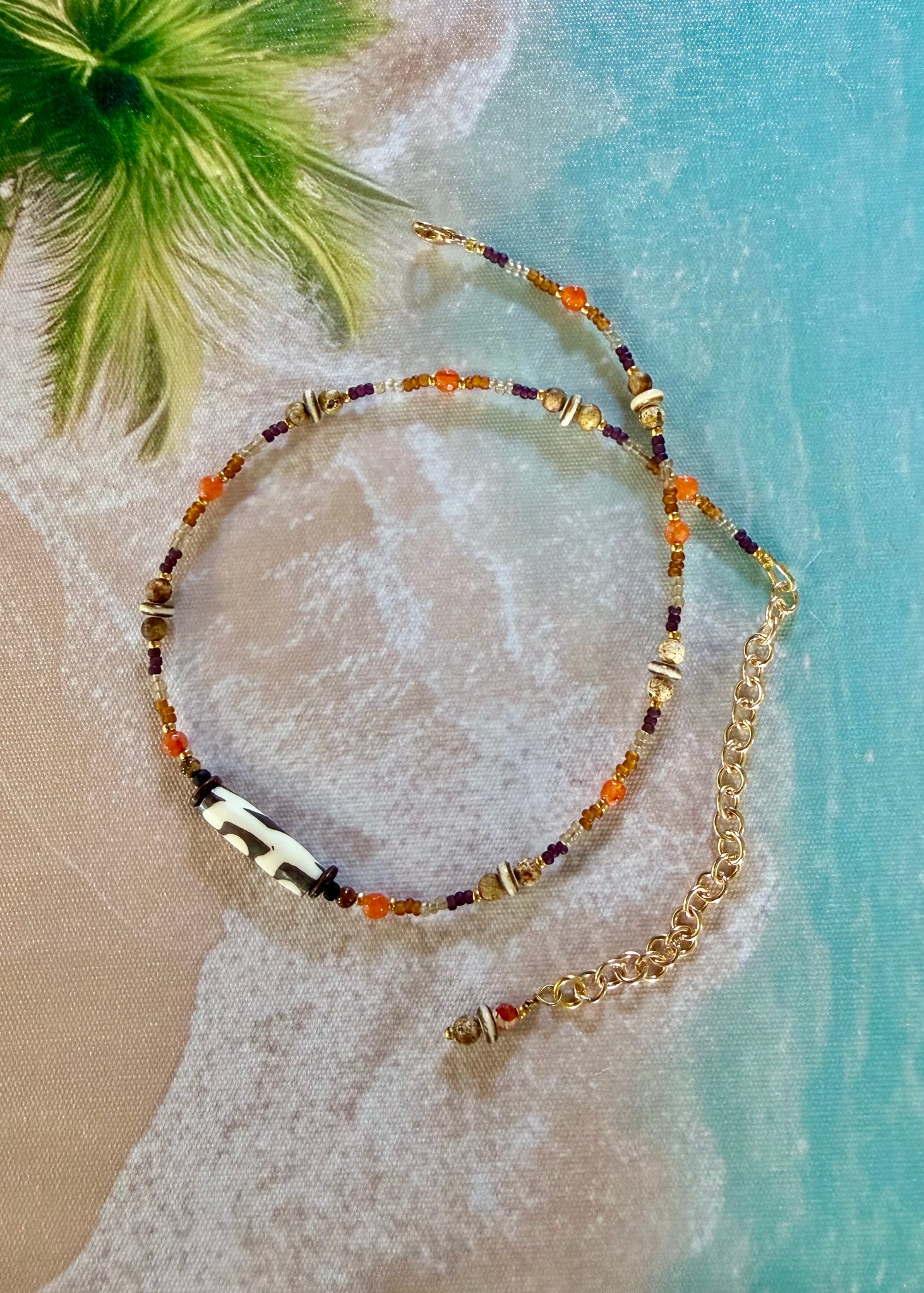Tribal Coastal Seed Bead Necklace
