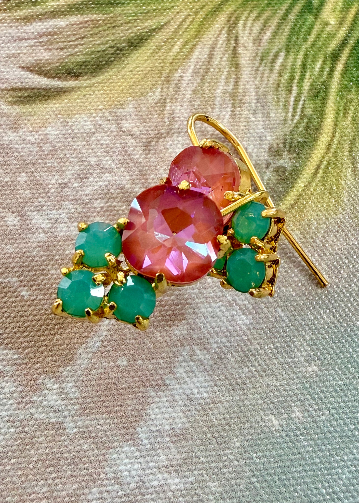 Coral Kiss Crystal Earrings