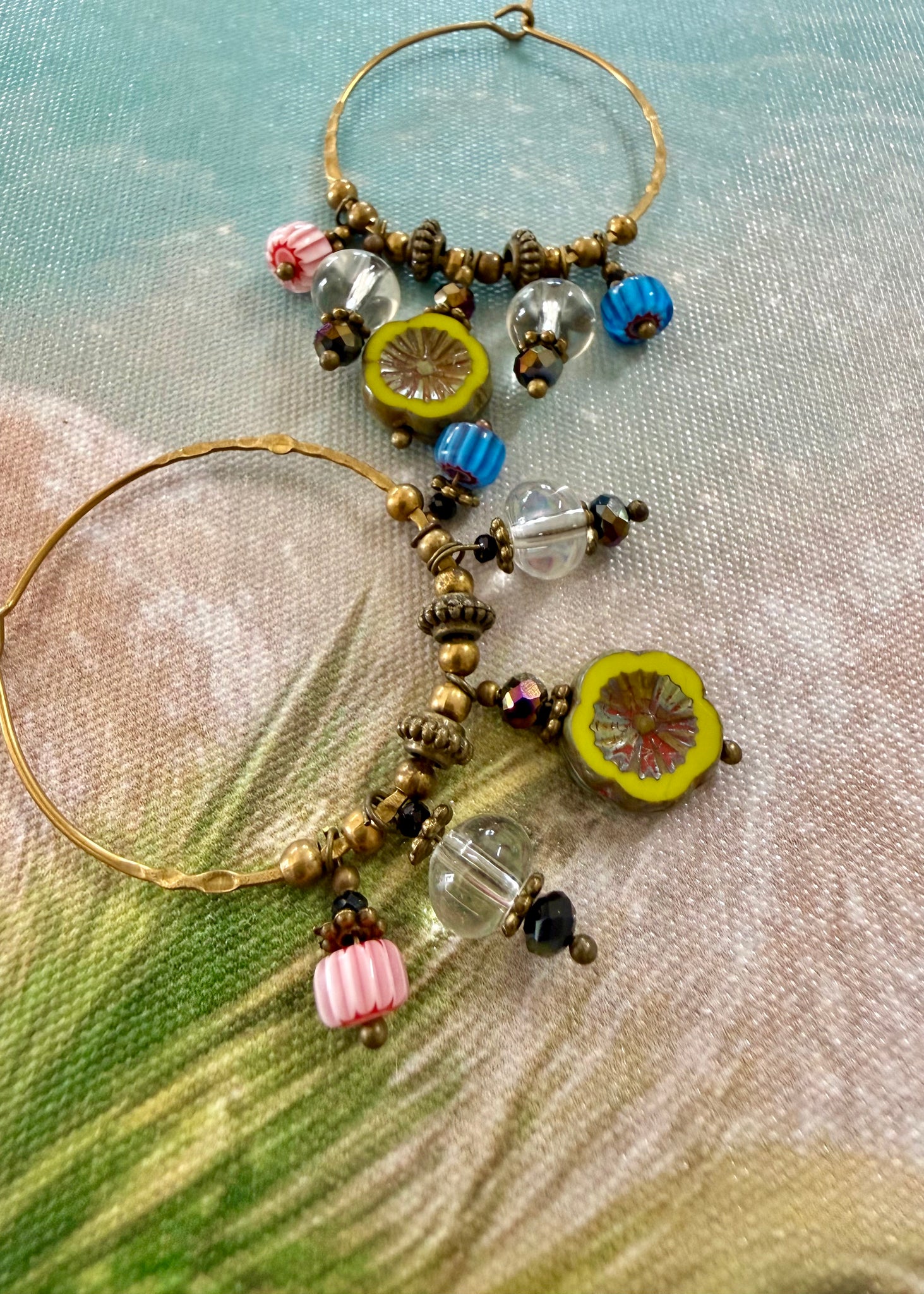 Hippy Vintage Flower Boho Earrings