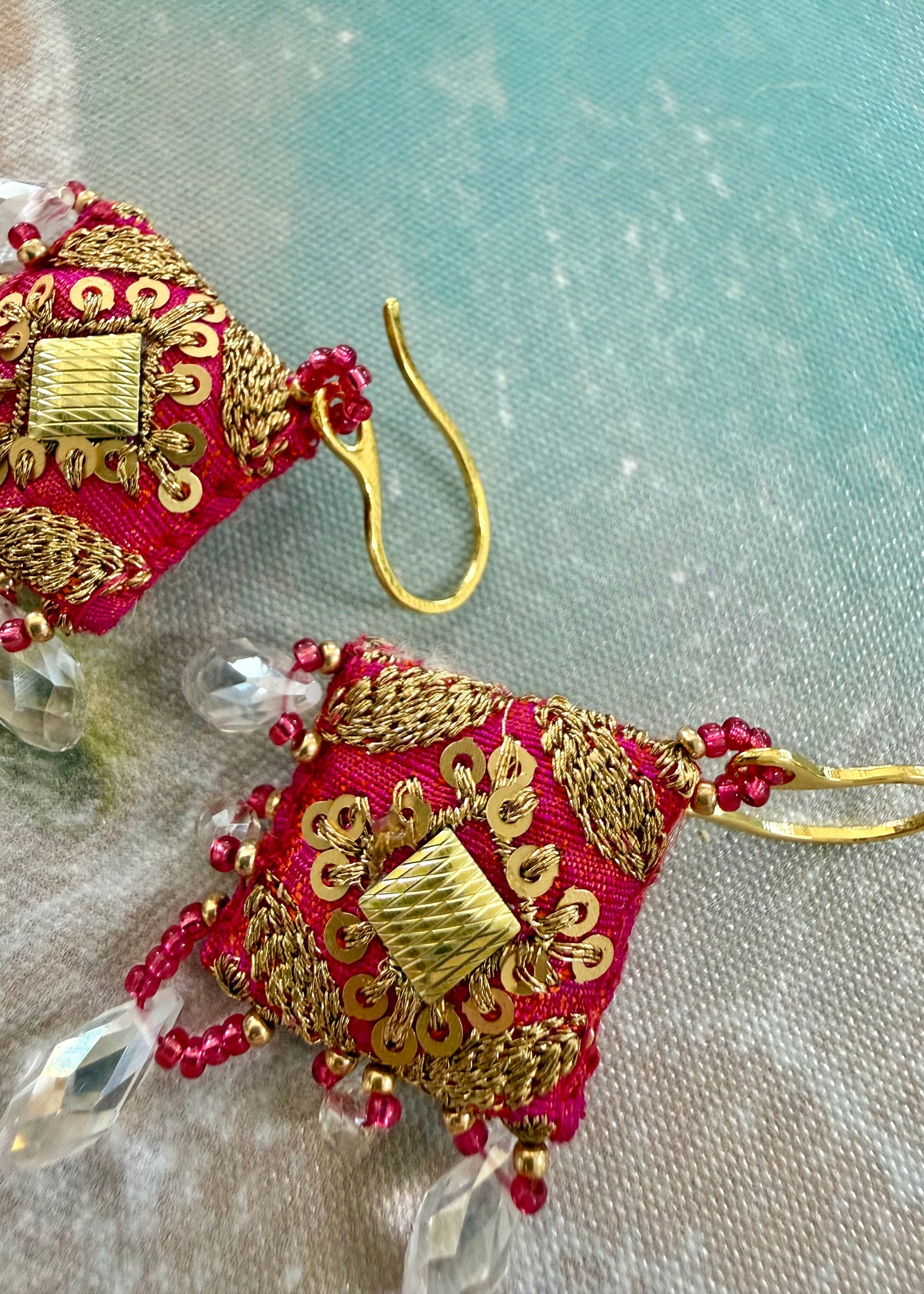 Marrakech Pink Gold Crystal Earrings