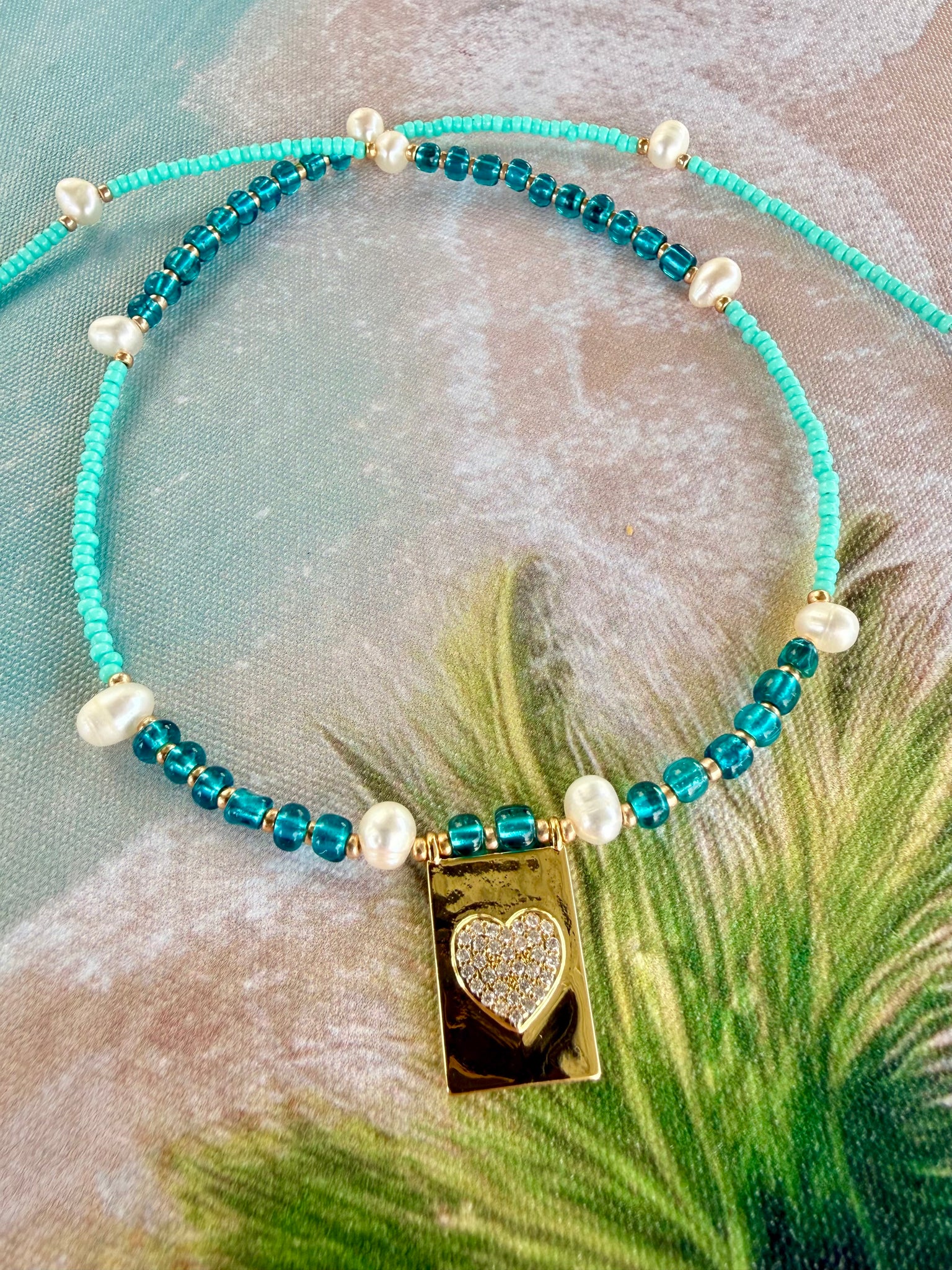 Heart Seed Bead Necklace