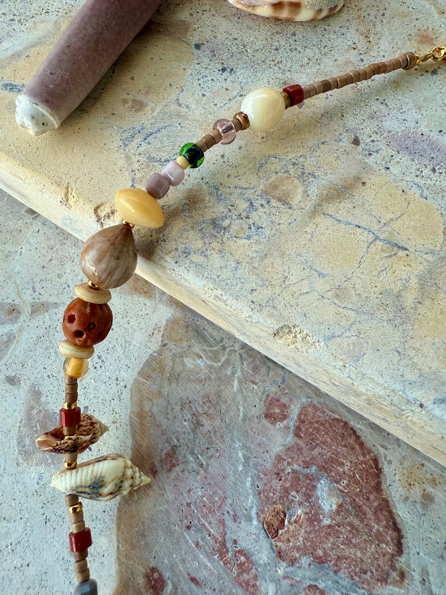 Beachie Beaded Shell Necklace