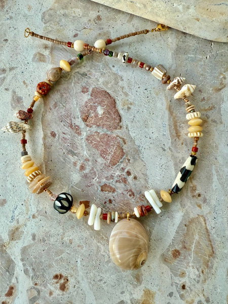 Beachie Beaded Shell Necklace
