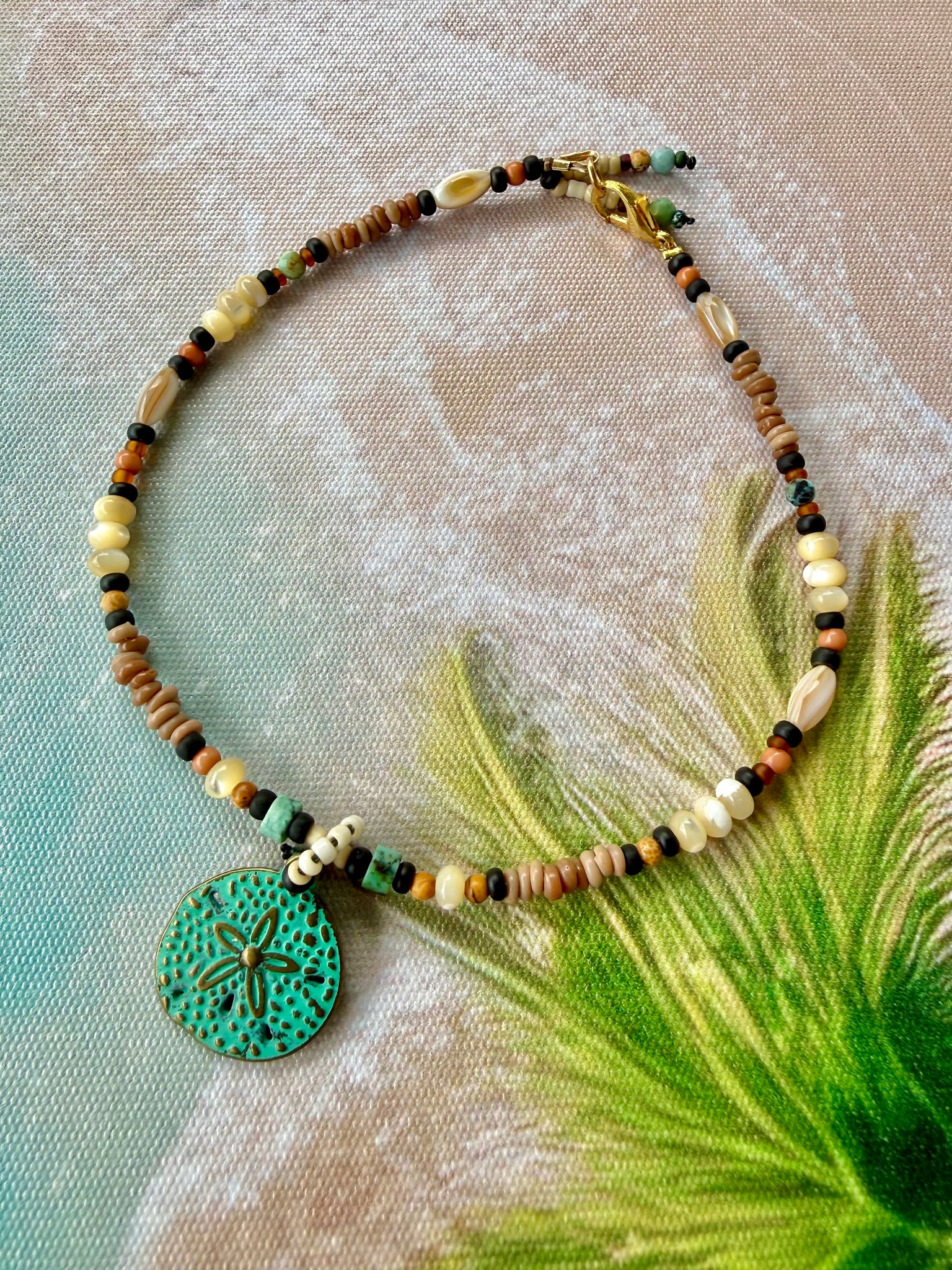 Sand Dollar Shell Stone Anklet