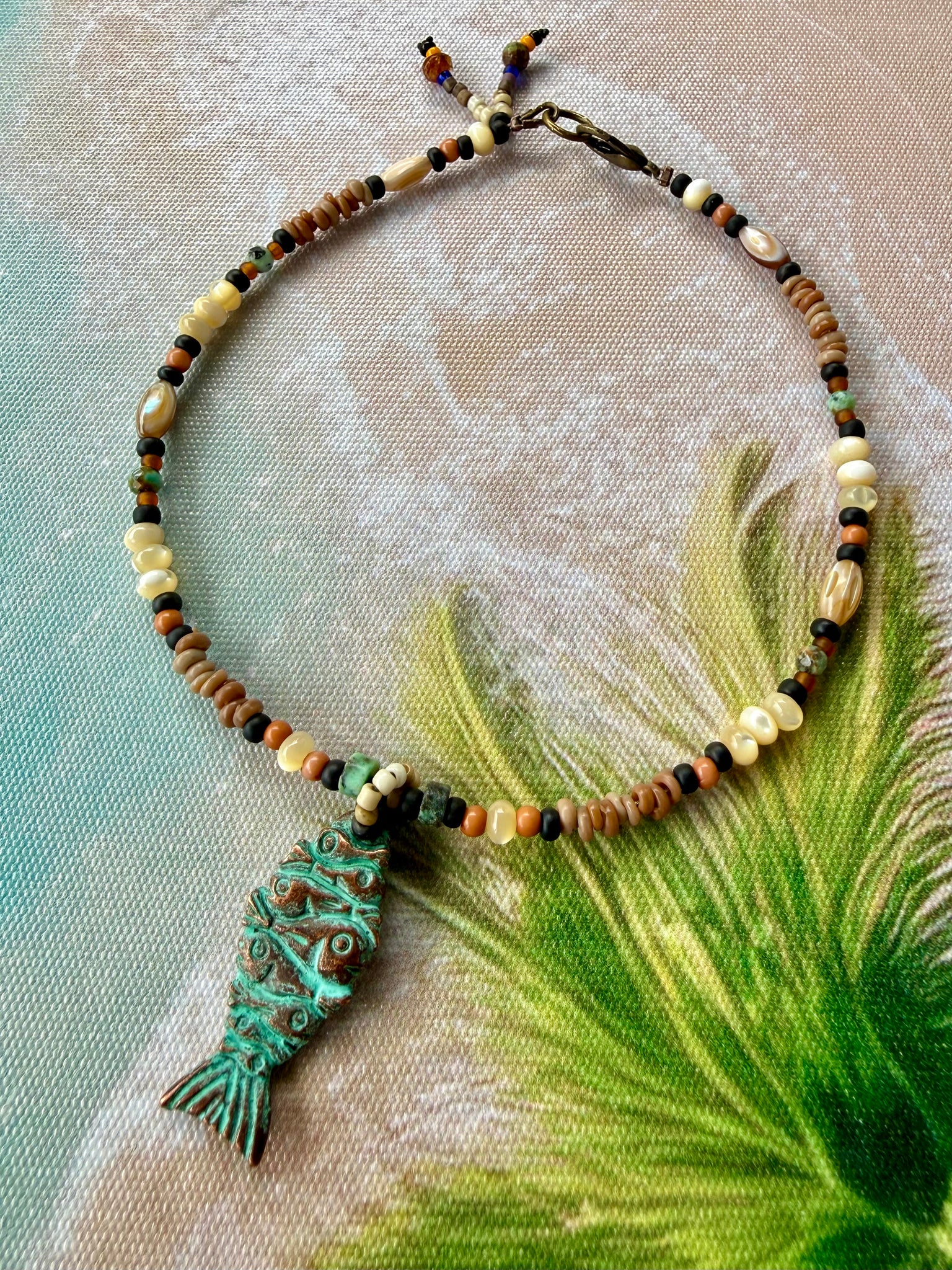 Ocean Shell Brass Fish Anklet