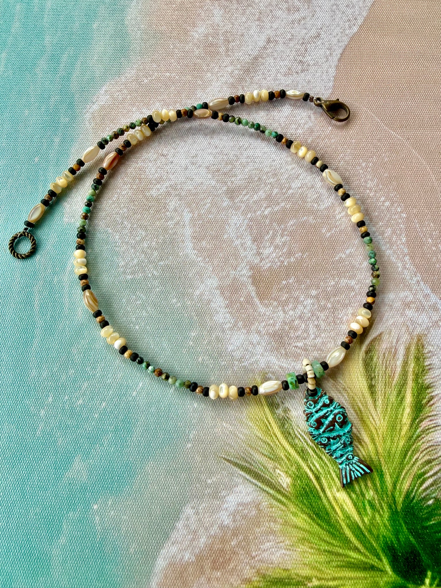 Seashell Fish Charm Necklace