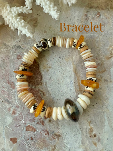 Sunkissed Yellow Pukka Shell Tribal Bracelet
