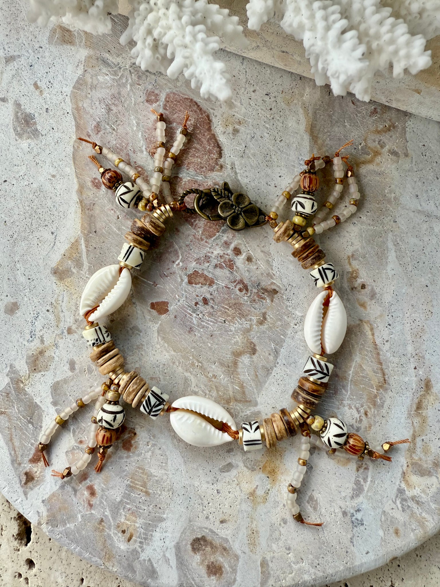 Zanzibar Cowrie Shell Tribal Bracelet