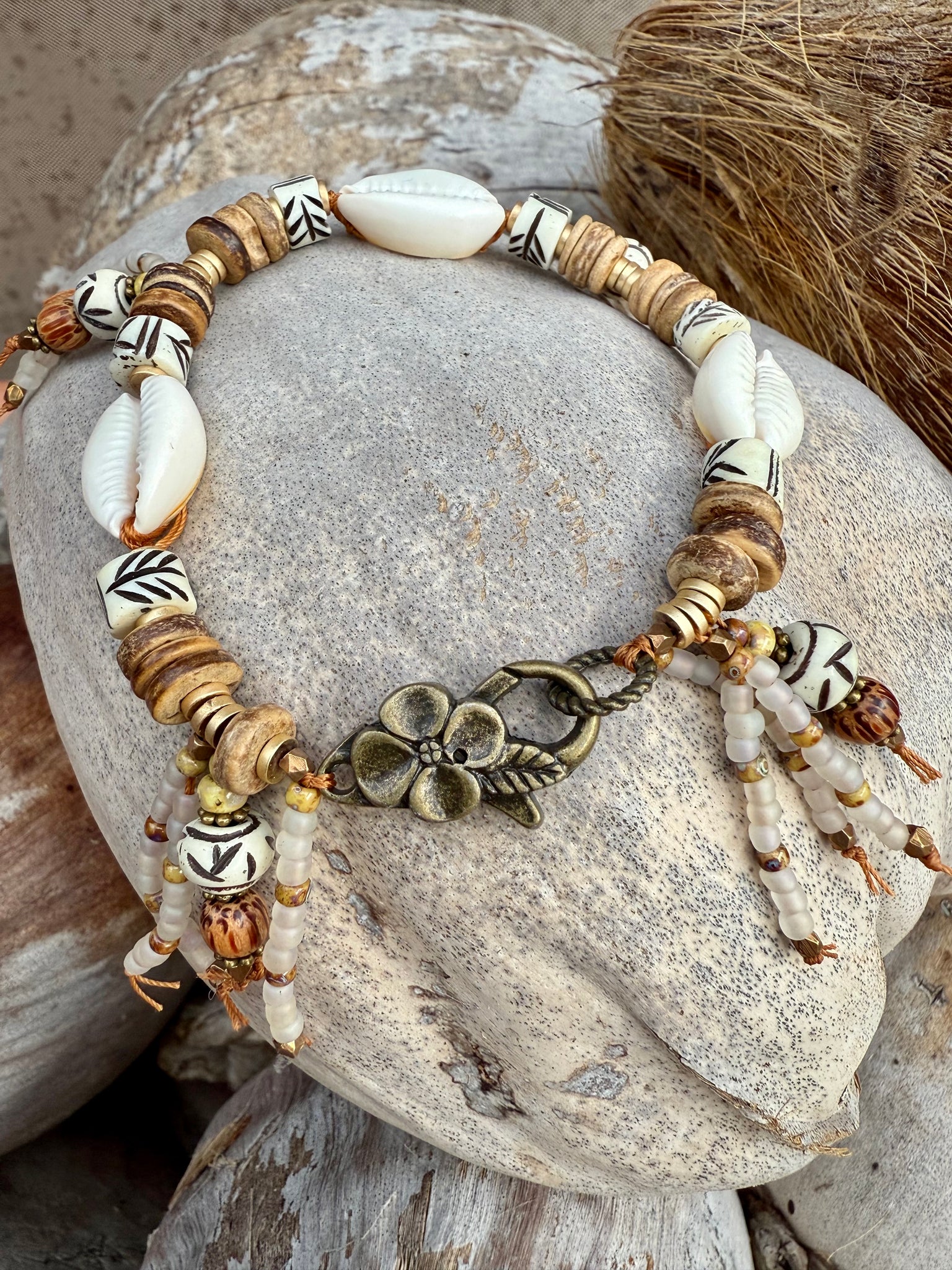 Zanzibar Cowrie Shell Tribal Bracelet