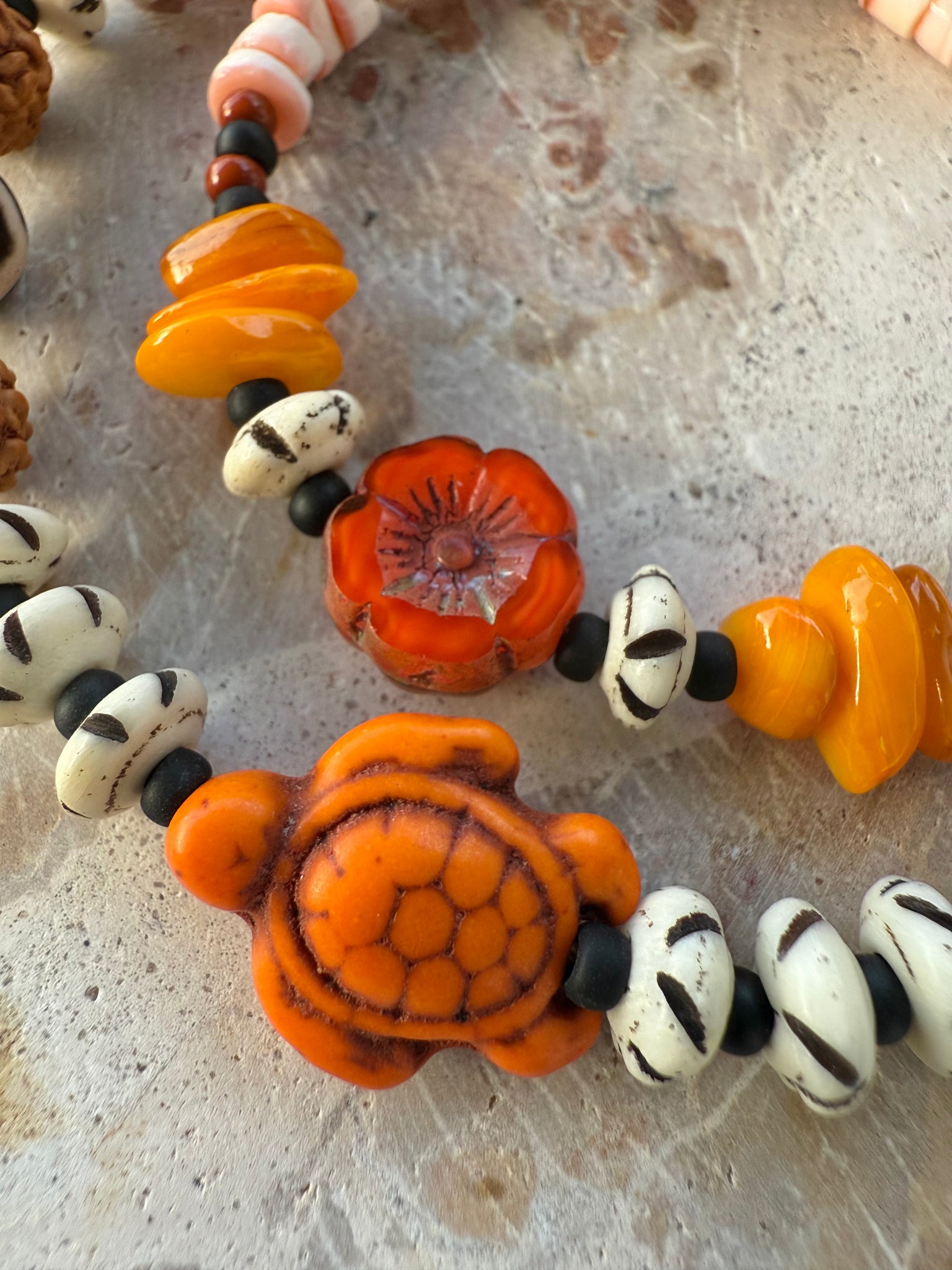 Orange Turtle Beach Boho Bracelet