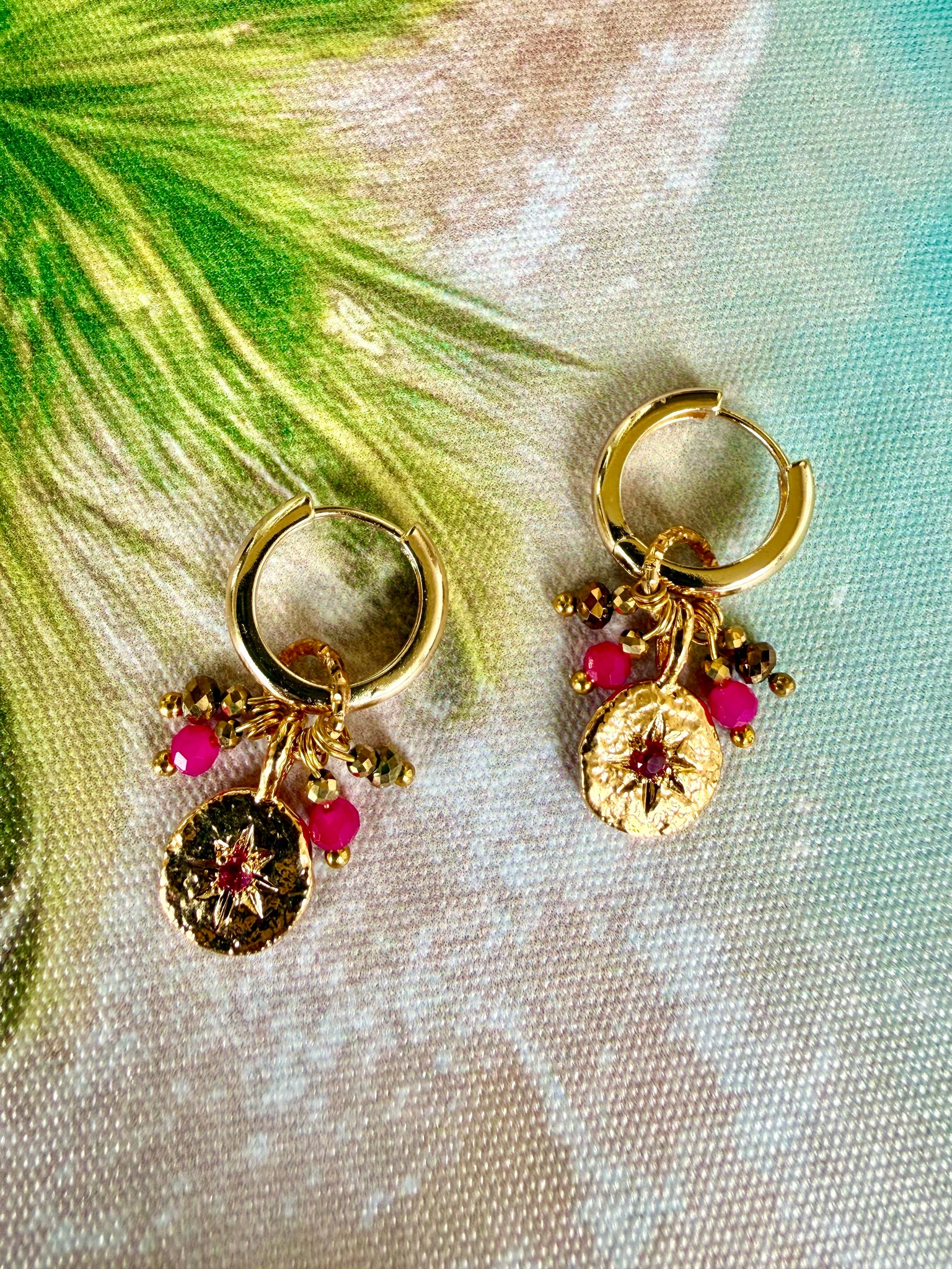 Sunset Starburst Pink Earrings