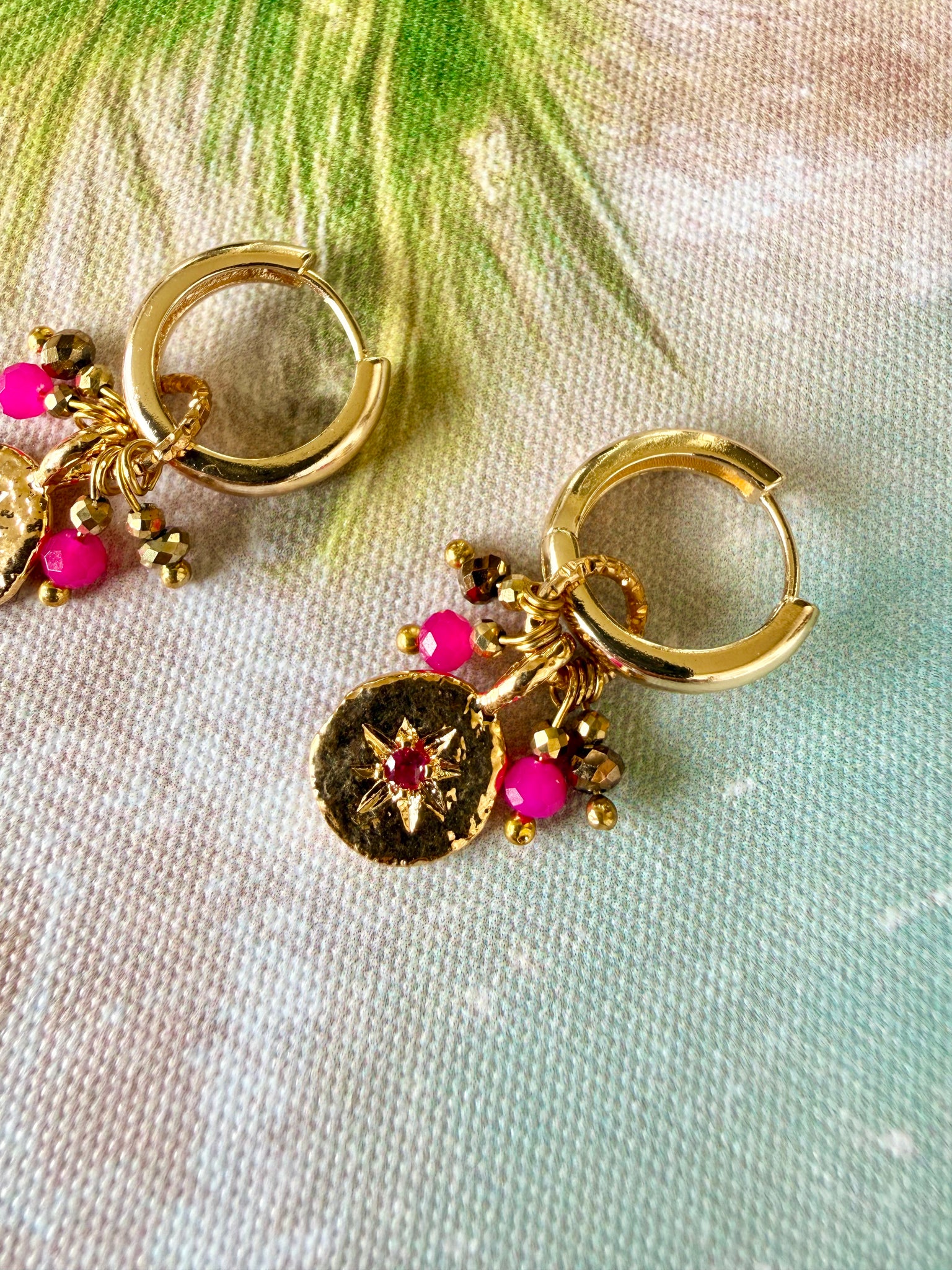 Sunset Starburst Pink Earrings
