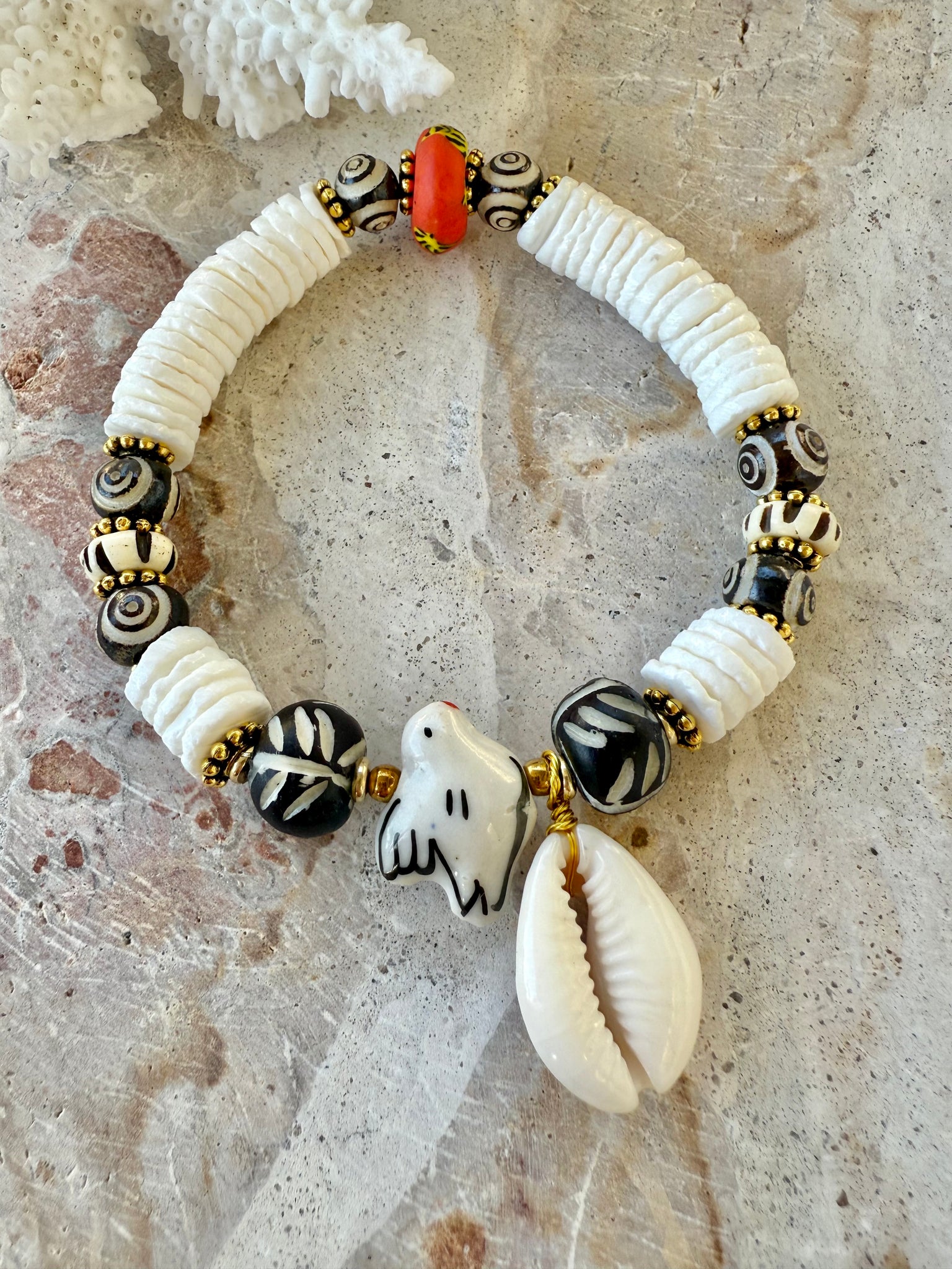 Golden Cowrie Shell Bracelet