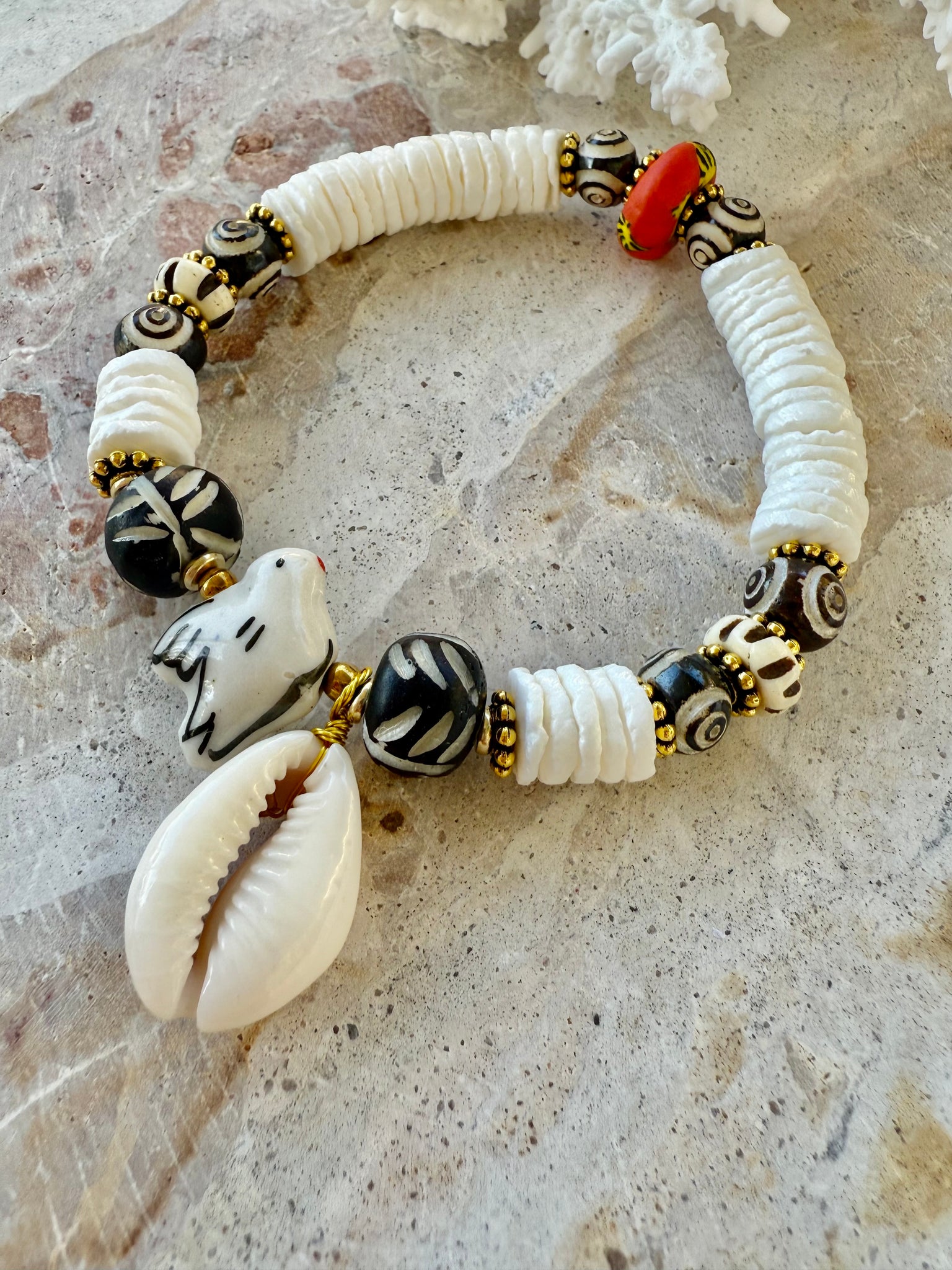 Golden Cowrie Shell Bracelet
