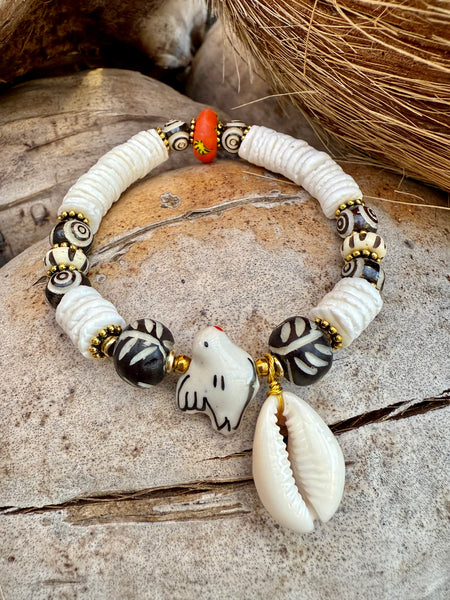 Golden Cowrie Shell Bracelet