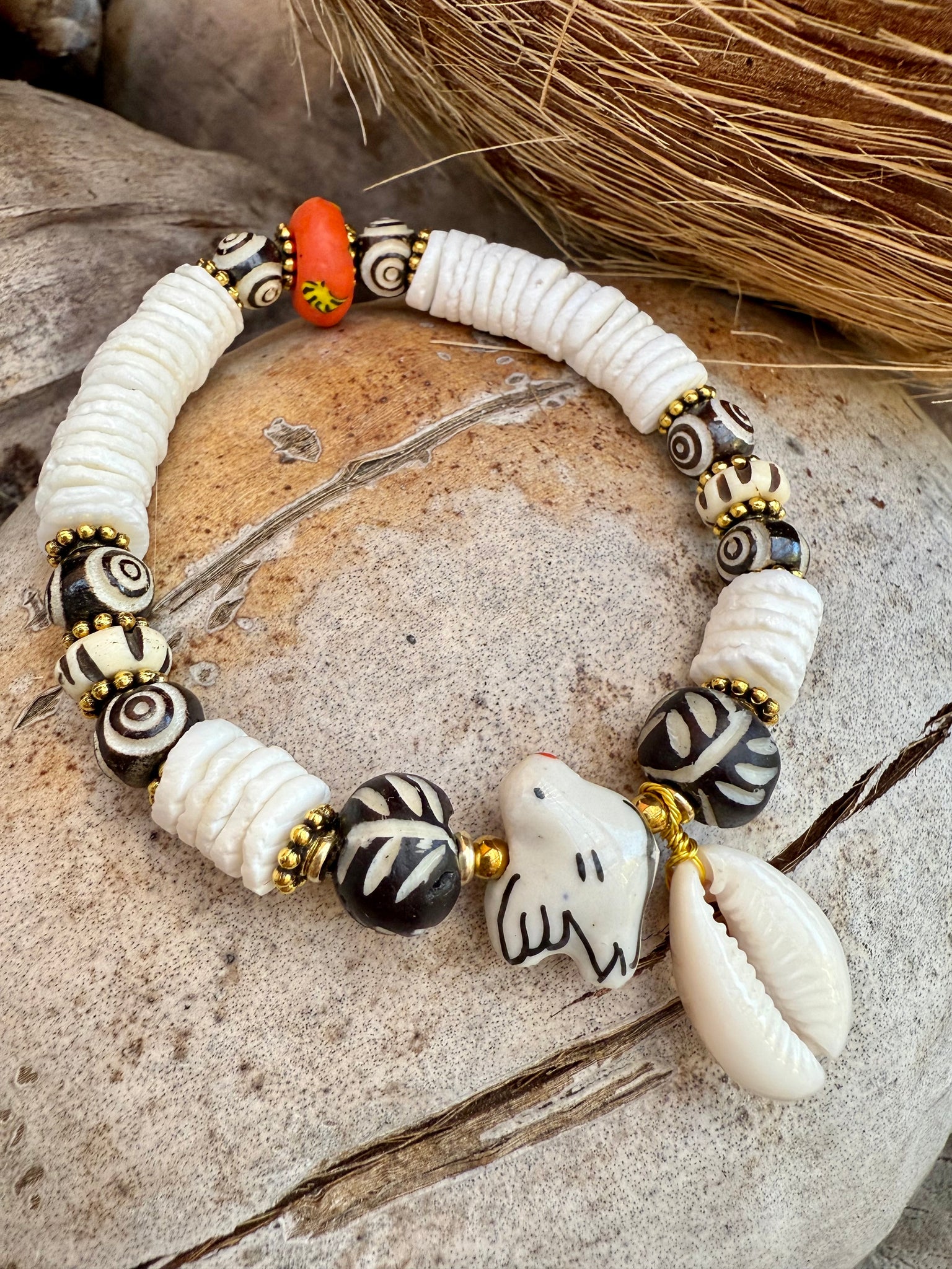Golden Cowrie Shell Bracelet