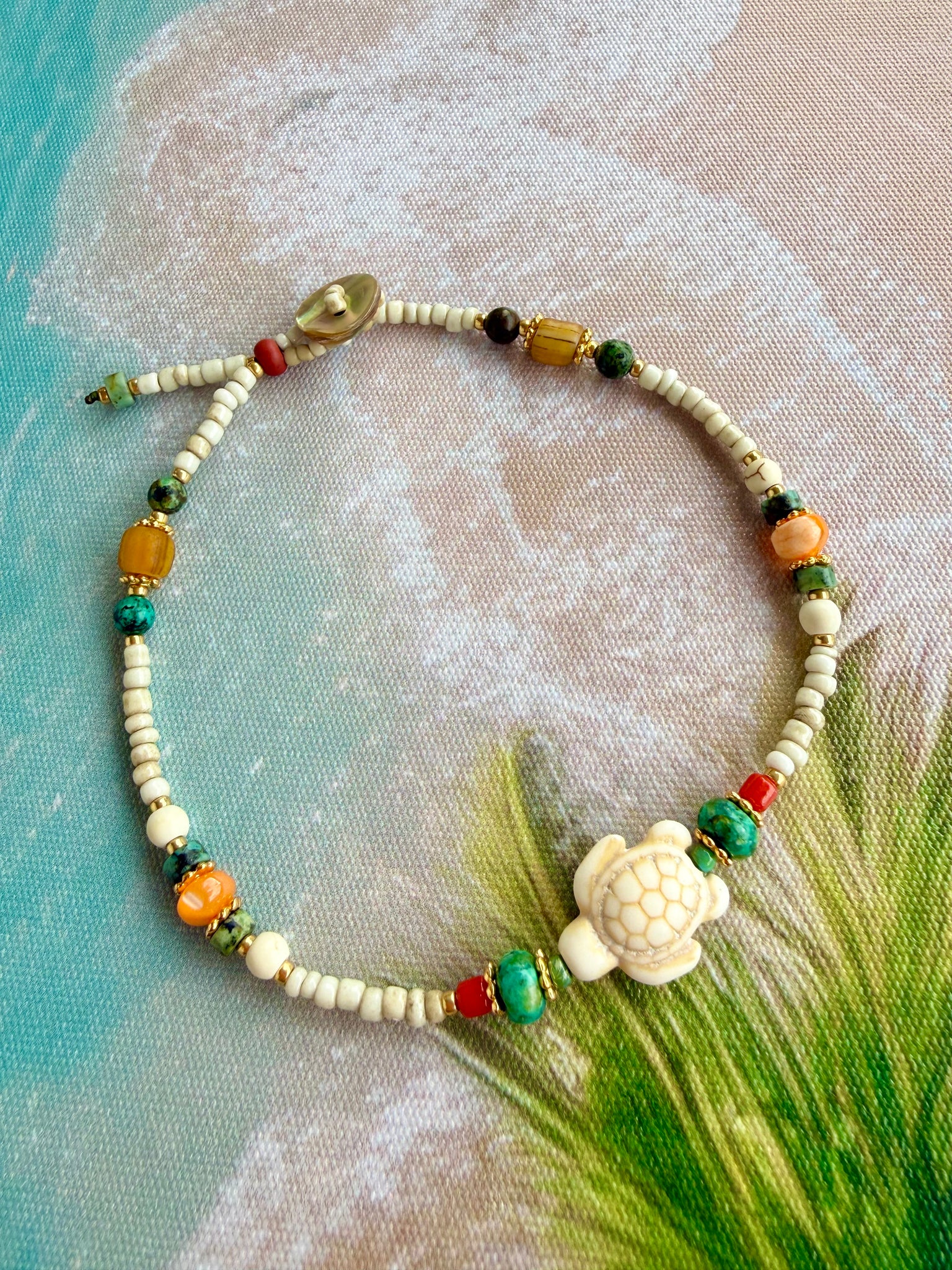 Earth & Ocean Boho Anklet