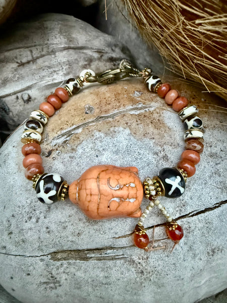 Sunset Vintage buddhist Stone Beaded Bracelet