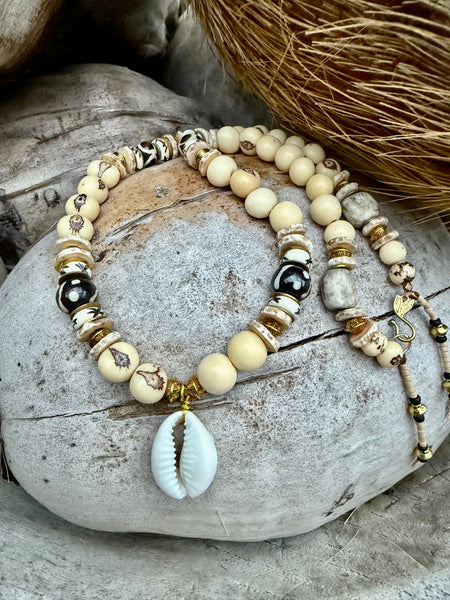 African Island Seed Nut Shell Necklace