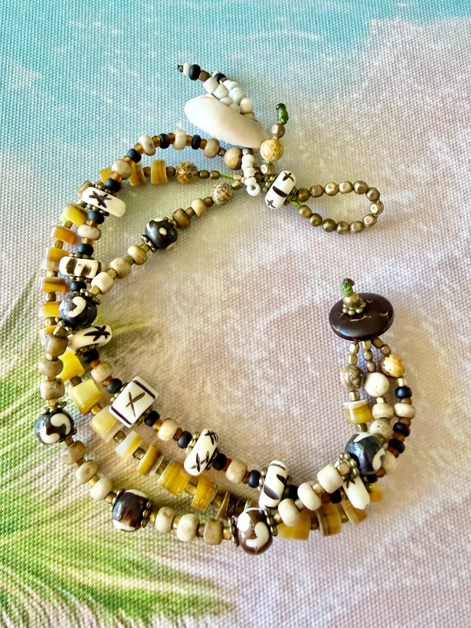 Ocean Shell & Tribal Boho Bracelet