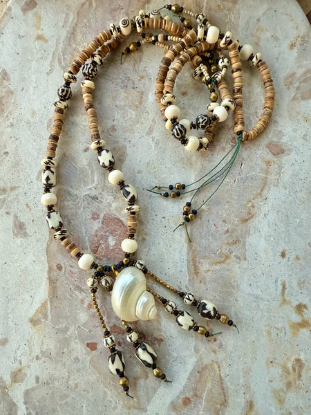 African Shell Tribal Necklace