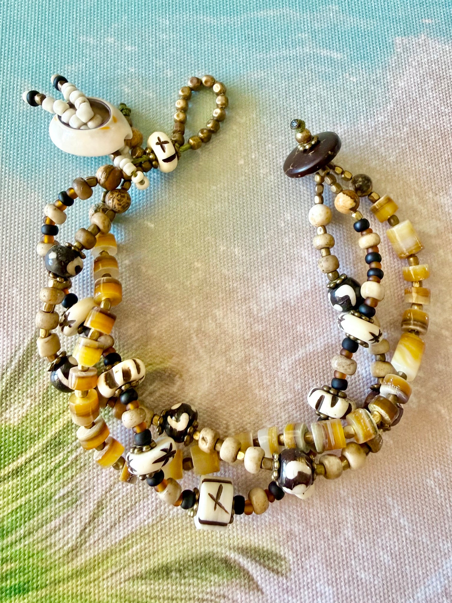 Ocean Shell & Tribal Boho Bracelet