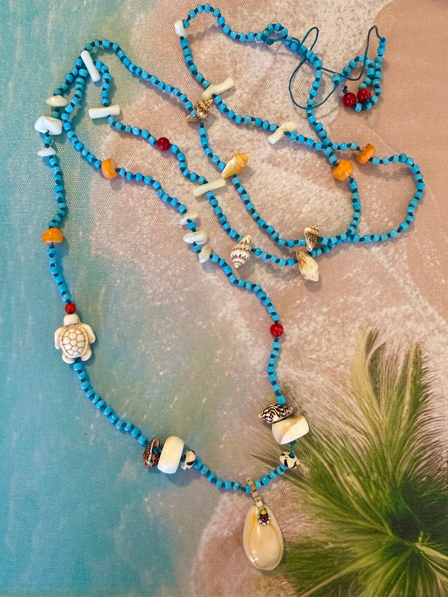 Boho Beach Turtle Shell Necklace