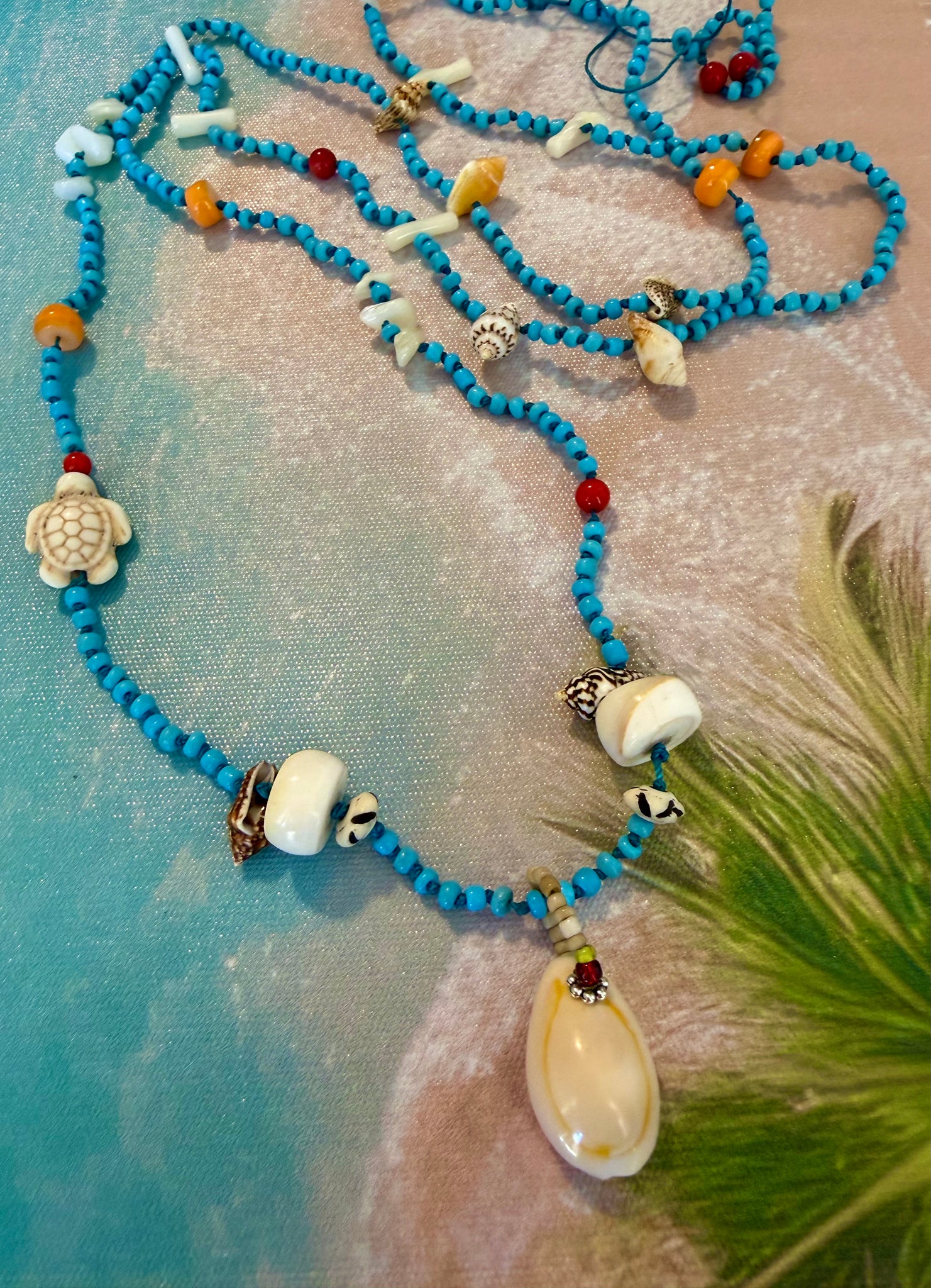 Boho Beach Turtle Shell Necklace