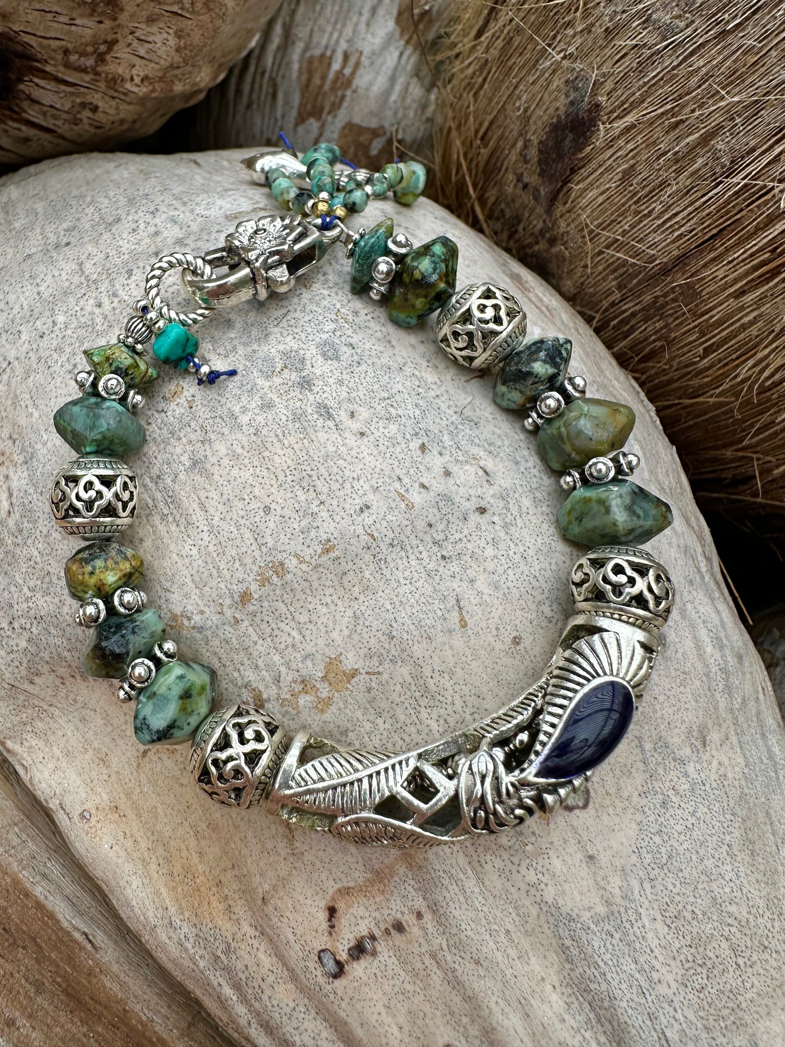 Indian Turquoise Silver Bracelet