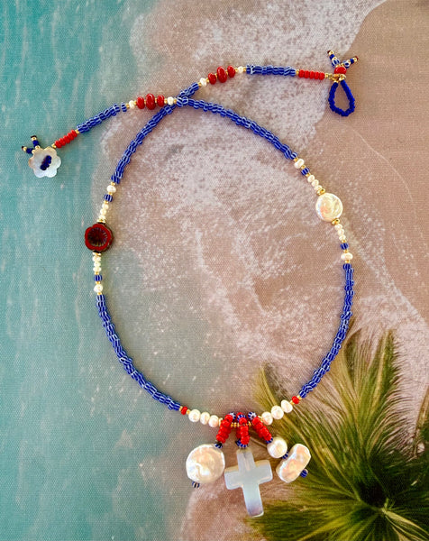 Ocean Soul Cross Charm Necklace