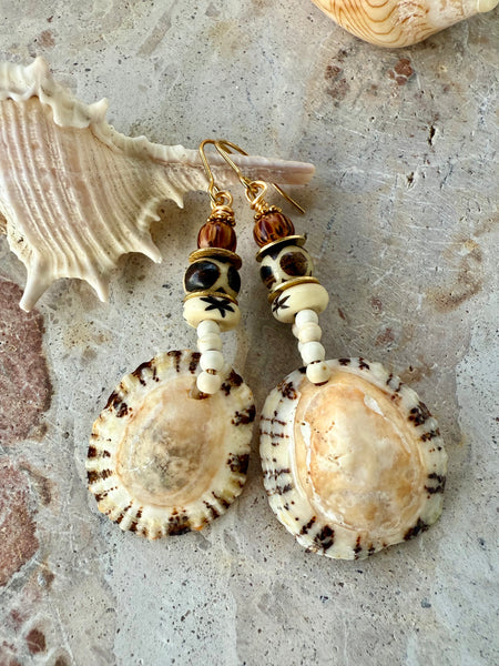 Sun-kissed Shell Dangle Earrings