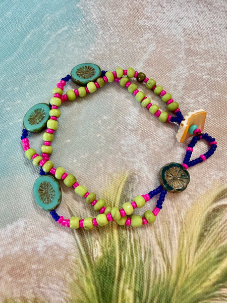 Bali Sunset Seed Bead Bracelet