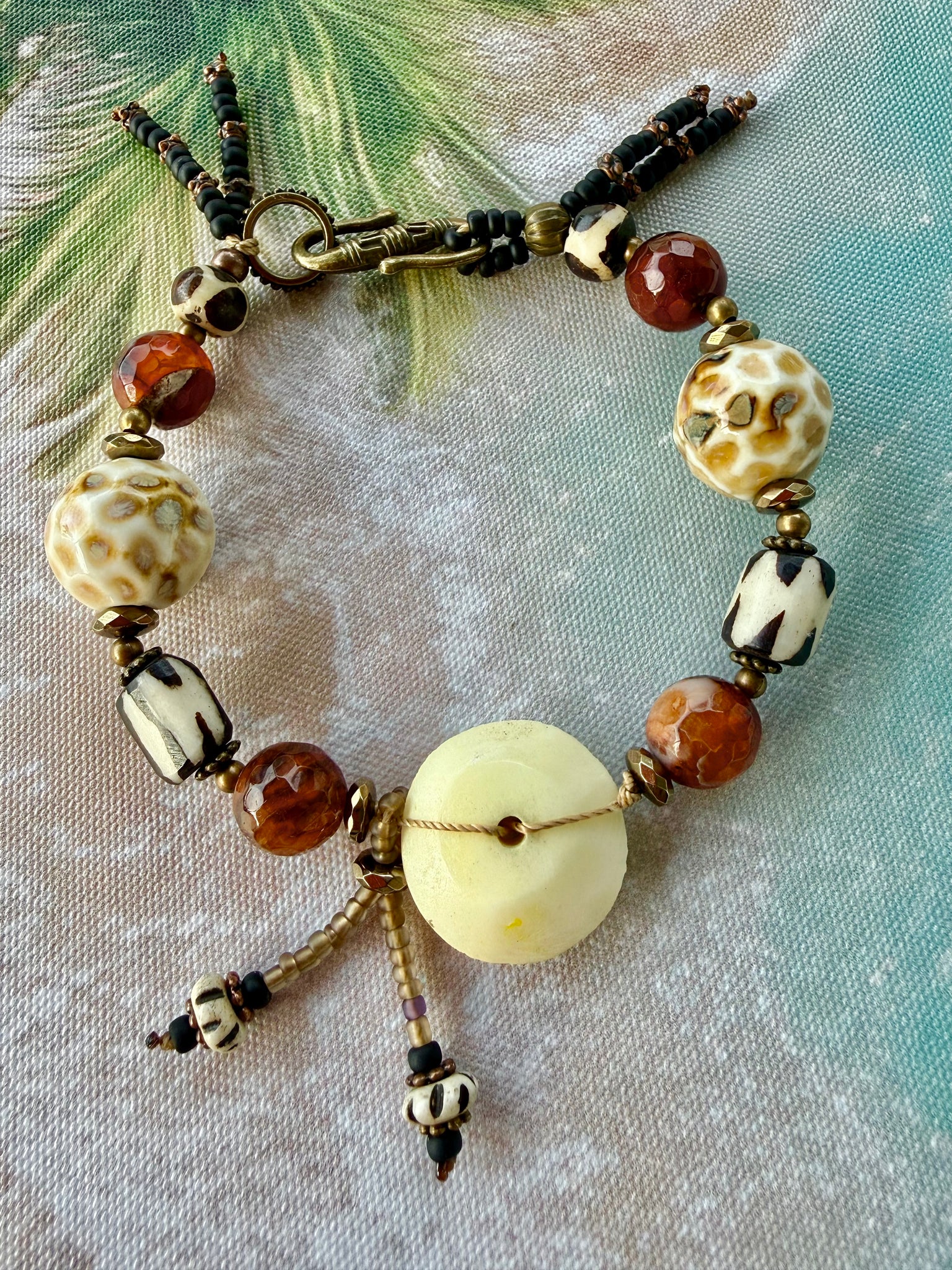 Bali Tribal Bead & Agate Artisan Bracelet