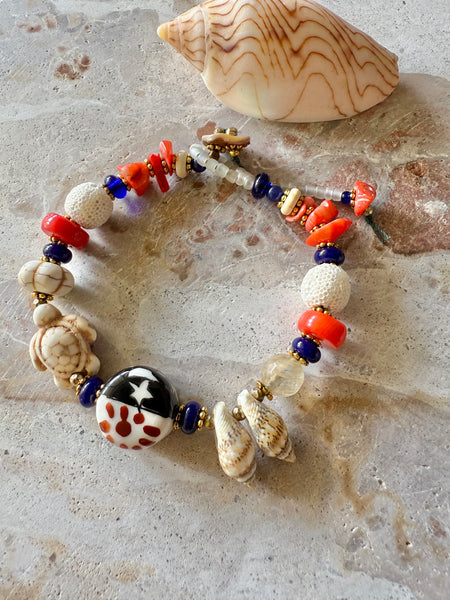 Beachie Boho Shell Charm Bracelet