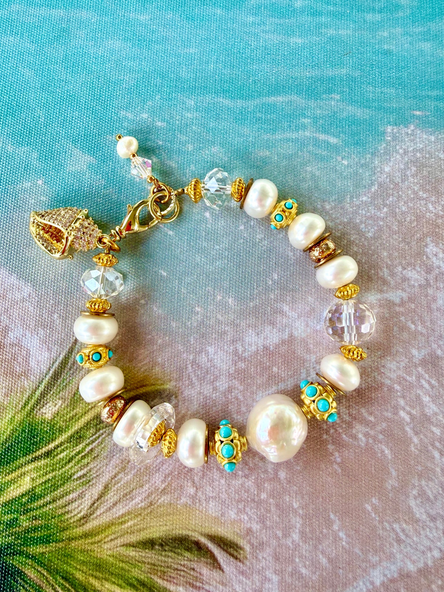 Ocean Pearl & Turquoise Luxe Bracelet