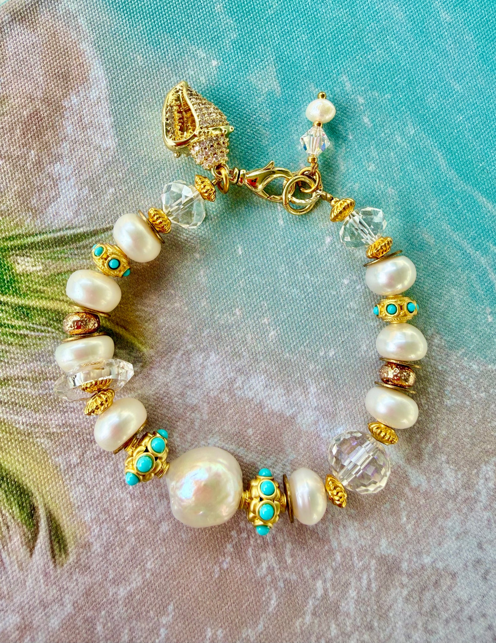 Ocean Pearl & Turquoise Luxe Bracelet